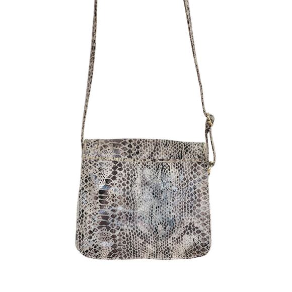 Elliott Lucca from The Sak Python Snake Print Leather Crossbody Y2K Shoulder Bag - Picture 4 of 14